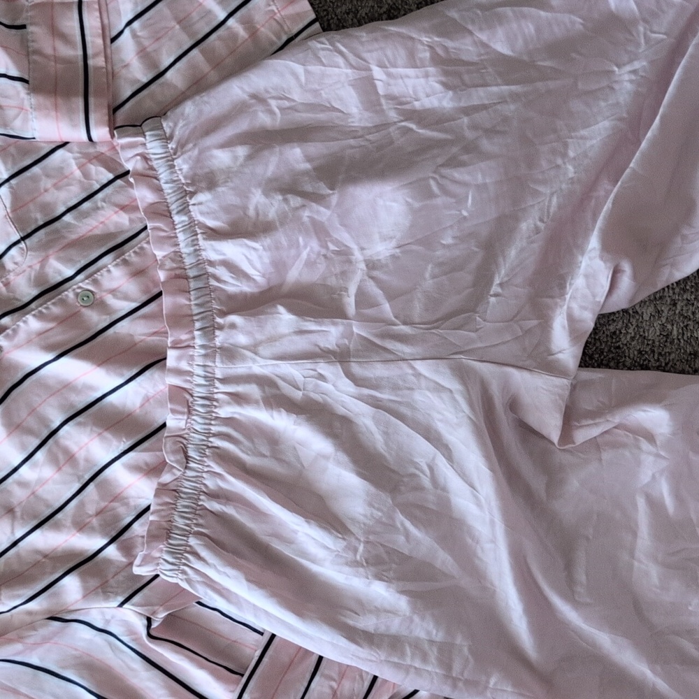 Victorias Secret Satin Pink Striped Pajama Set - Picture 5 of 5